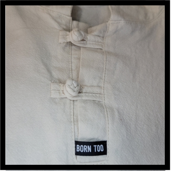 Young Mens Cotton 2 Piece Ivory Knot Garment - Picture 7 of 12